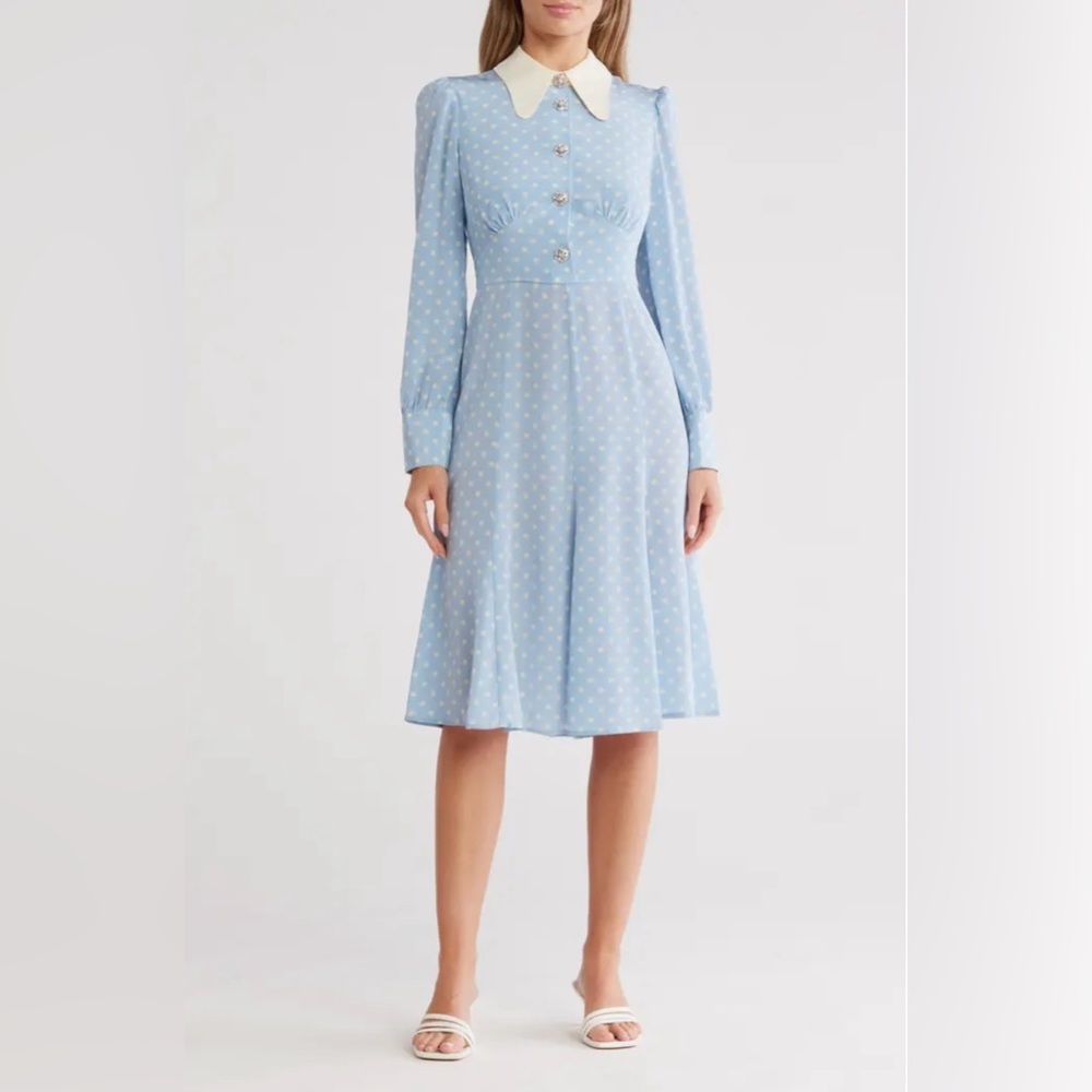 L.K. Bennett Light Blue Mathilde Silk Dress